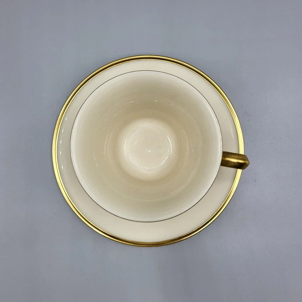 Vintage Lenox Eternal Dimension Collection Gold Trim Cup & Saucer Set